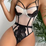 Contrasting High Waist Low Back Thin Sexy Bodysuit