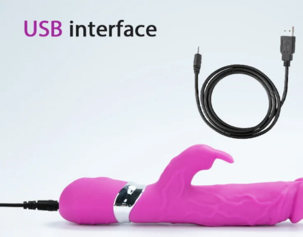 10-Speed Waterproof Pink Silicone Rabbit Vibrator - Image 3