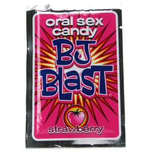 "BJ Blast Popping Candy – Flavored oral pleasure enhancer, available in Cherry, Green Apple, and Strawberry. Buy in Jamaica at Aura Viibe!"