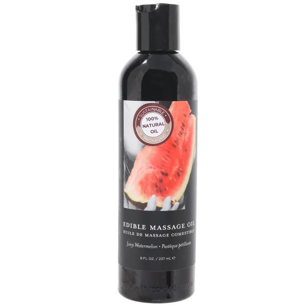 Earthly Body Edible Massage Oil – Watermelon & Gushing Grape (8oz/236ml)