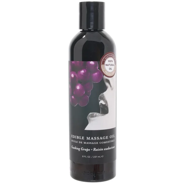 Earthly Body Edible Massage Oil – Watermelon & Gushing Grape (8oz/236ml) - Image 2