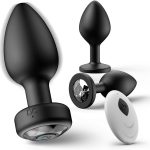 "3-in-1 prostate massager and anal vibrator with remote control, showcasing its sleek design and silicone material."