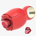 360° Tongue Licking Vibrator in red, featuring USB magnetic charging, designed for versatile pleasure with multiple modes. Perfect for intimate experiences.