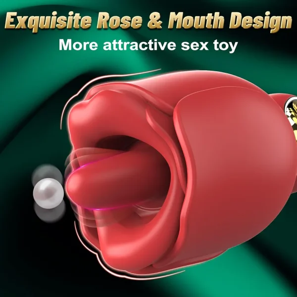 360° Tongue Licking Vibrator in red, featuring USB magnetic charging, designed for versatile pleasure with multiple modes. Perfect for intimate experiences.