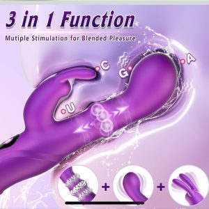Silicone 10-Speed Rabbit Vibrator by Aura Viibe, featuring a moveable shaft and bunny ears for enhanced stimulation, ideal for intimate pleasure.