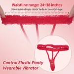 Dual stimulation diagram showing vibration zones for the Exquisite Rose Lace Panty Vibrator Aura Viibe Jamaica
