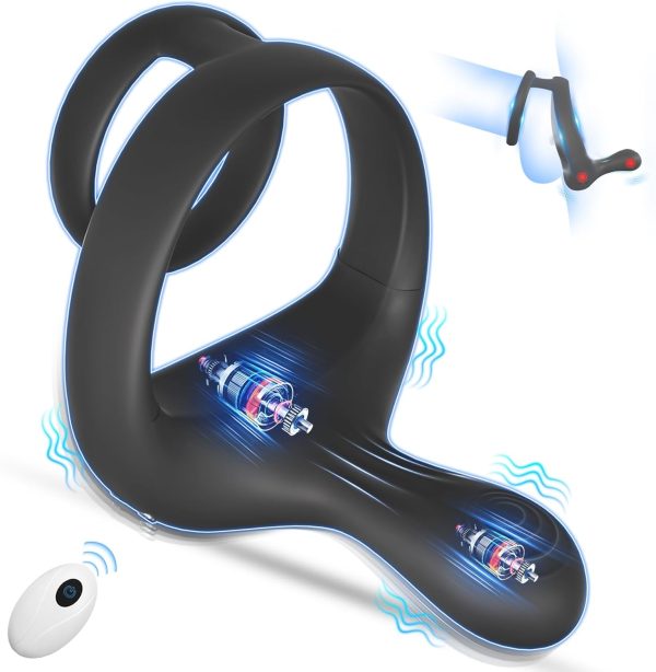 3-In-1 Vibrating Cock Ring with Ball and Taint Stimulator