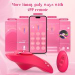 "Secret Rose Couples Vibrator in vibrant pink with remote control, showcasing app connectivity and multiple vibration modes for enhanced intimacy."