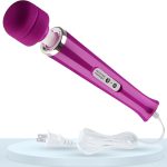 Wired Powerful Handheld Wand Massager with soft silicone head, designed for muscle relief and intimate pleasure, showcased against a vibrant background.
