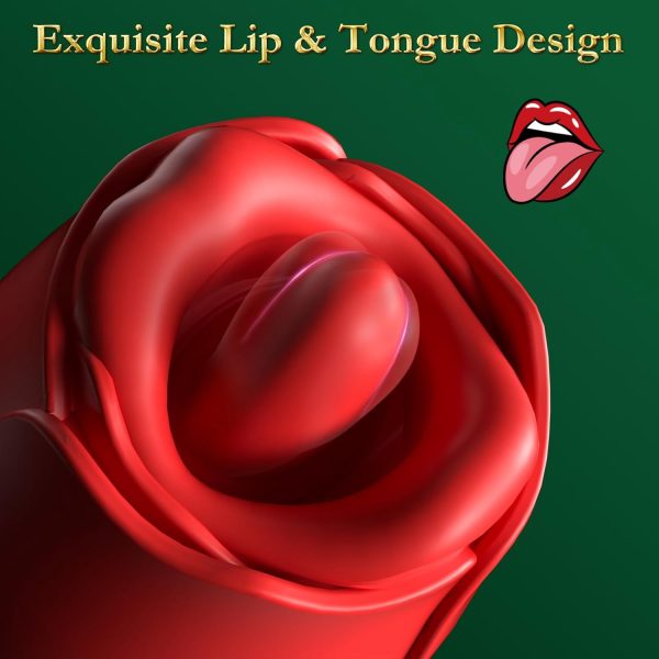 Rose Bliss 8-Mode Tongue Licking Vibrator - A premium silicone sex toy featuring 8 unique licking modes for enhanced clitoral and nipple stimulation.