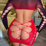 Red & Black Bodystocking Dress Back | Sexy Lingerie Jamaica