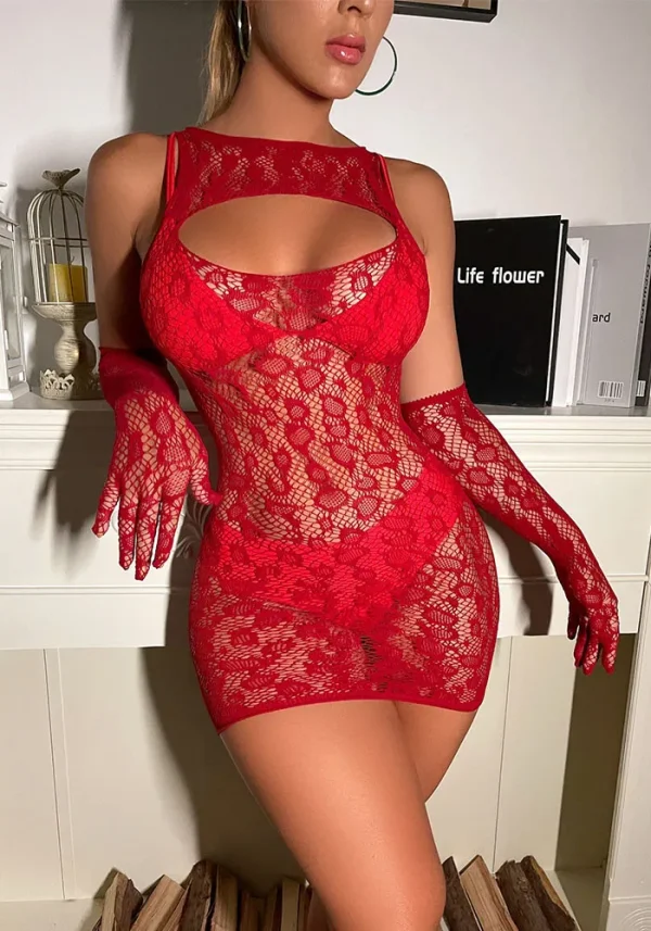 See-Through Bodycon Lingerie with Gloves – Free Size – Buy in Portmore Mall, Jamaica