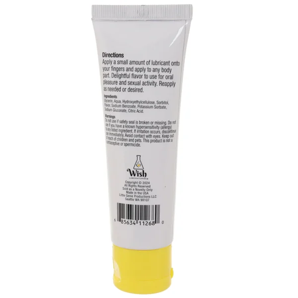 Back view of Smack Tarts lubricant with directions and ingredients