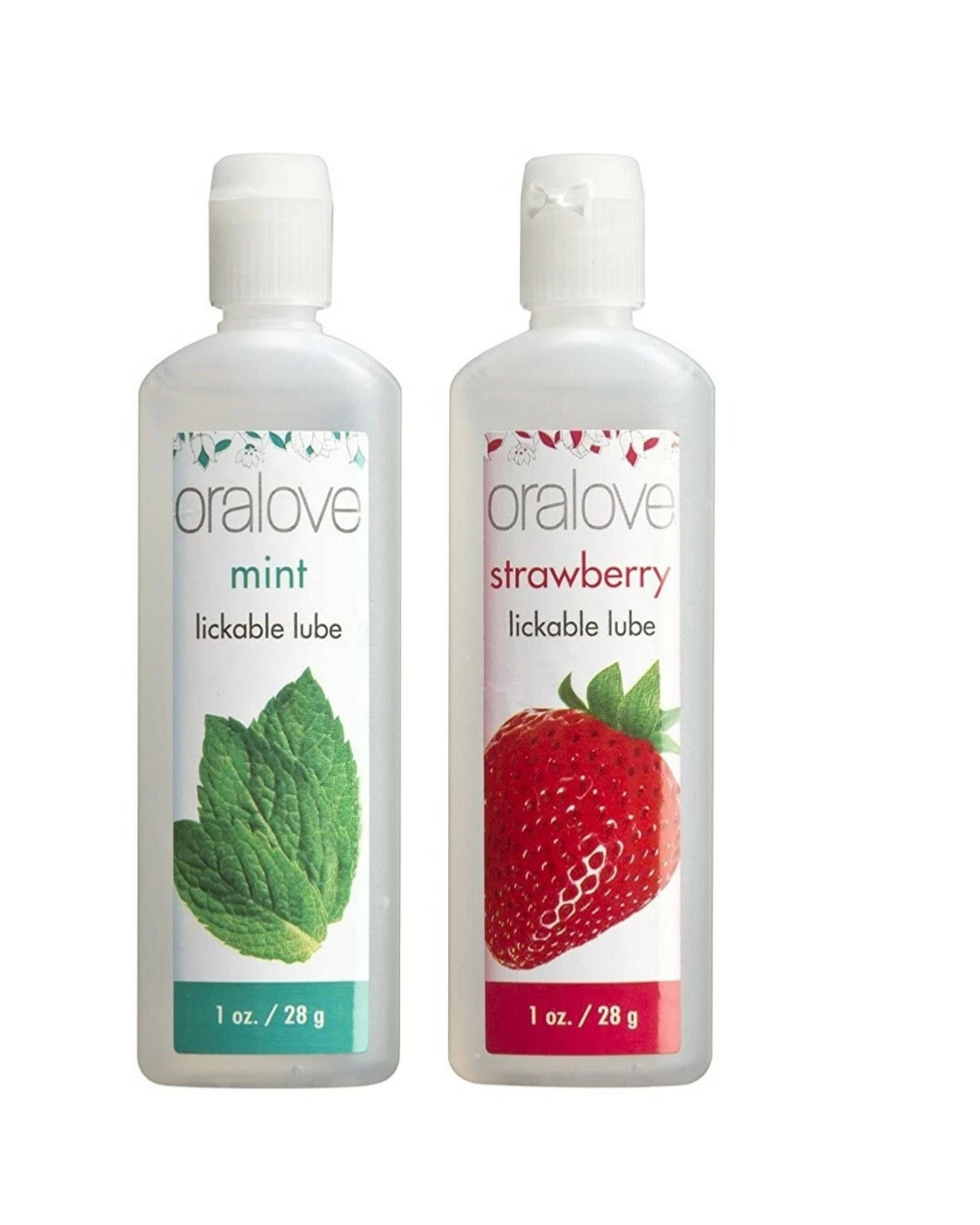 Front view of Oralove Lickable Lube 2oz (59ml) in Strawberry & Mint. Water-based, sugar-free, and toy-safe formula for smooth glide and delicious flavor. Perfect for oral play, foreplay, and intimate fun. Available at Aura Viibe in Portmore Mall with discreet island-wide shipping across Jamaica. Oralove Lickable Lube 2oz Strawberry & Mint Jamaica Portmore Mall