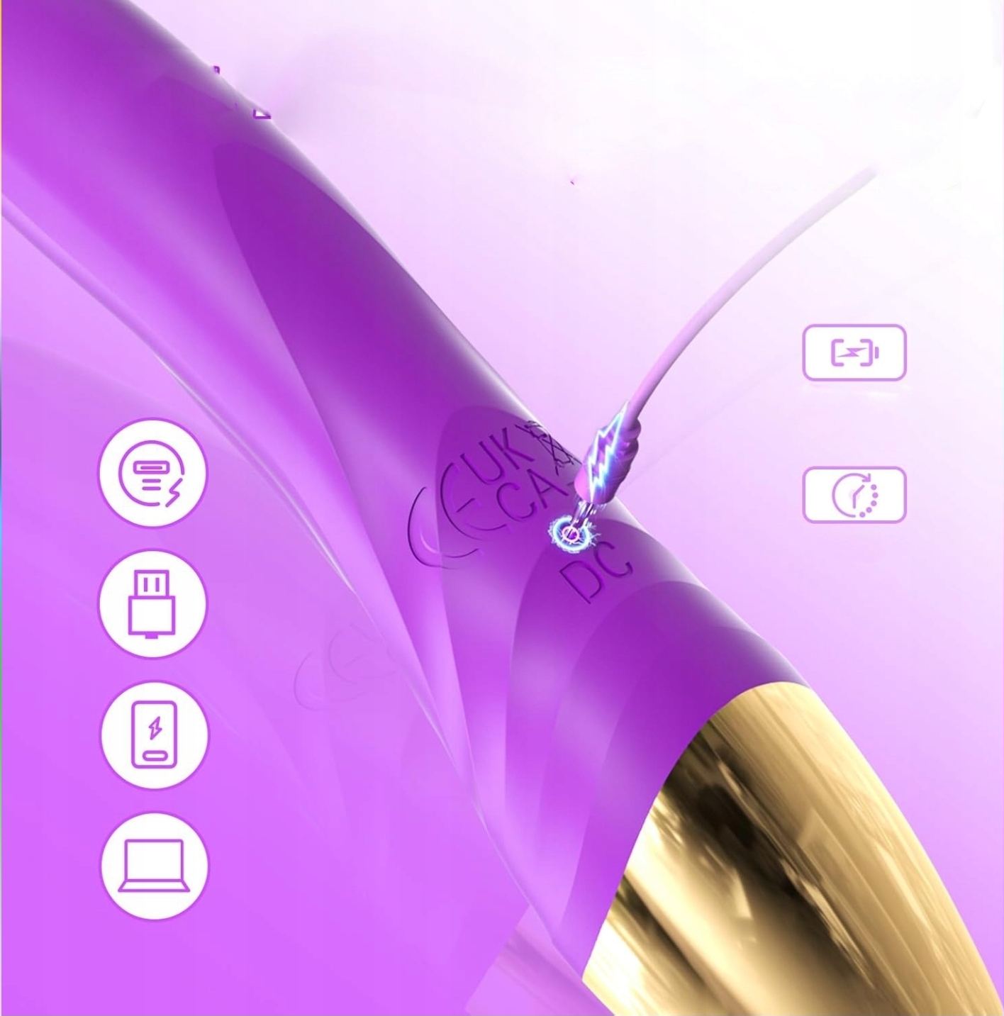 Shows the ergonomic design of the handle and curved shaft for safe, pleasurable use. Soft, body-safe silicone material. Ergonomic handle and curved shaft of G-Spot vibrator – Adult Novelties Jamaica