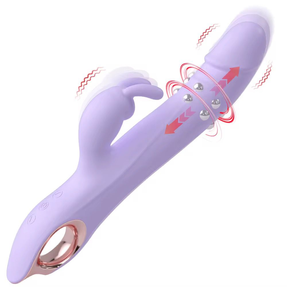 Detailed view of the vibrator’s curved tip and rotating beads. 10 speeds and pulsation modes create layered pleasure. Close-up of rotating beads on 10-Speed G-Spot vibrator – Sex Toys Portmore