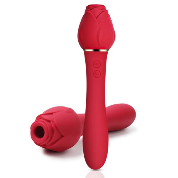 2-in-1 Rose Suction Vibrator with vibration and suction stimulation available at Aura Viibe Jamaica