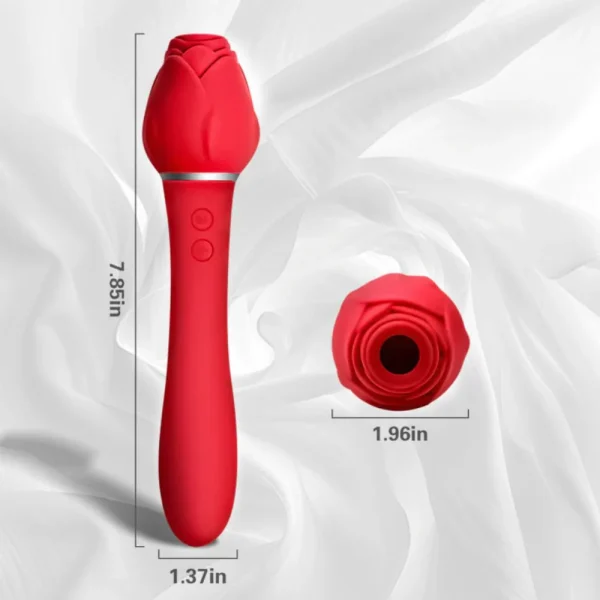 Rechargeable 2-in-1 Rose Vibrator with suction and vibration modes from Aura Viibe Jamaica