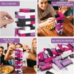 How to play the Adult Block Party Game stacking tower available in Jamaica