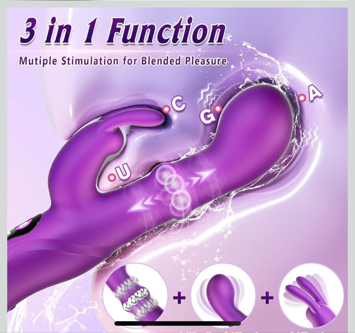 Silicone 10-Speed Rabbit Vibrator by Aura Viibe