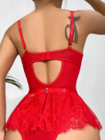 Wine Red Teddy Lingerie - Image 2
