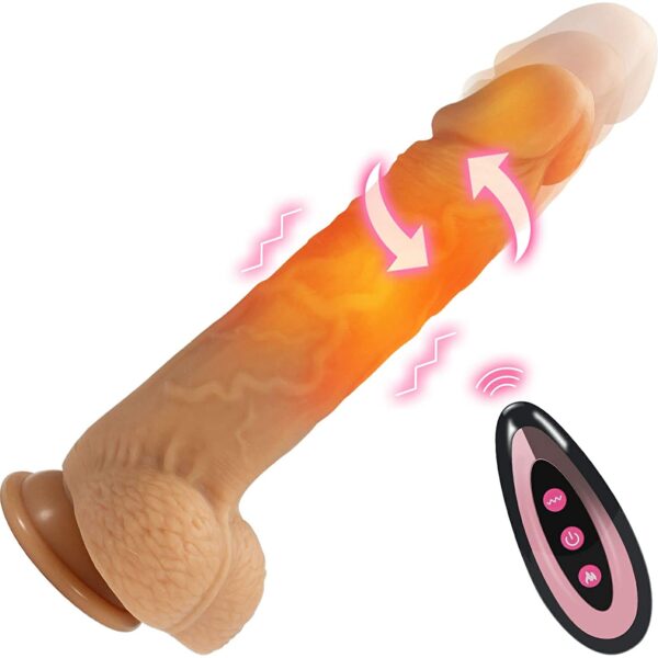 "Ultra-Realistic Silicone Dildo with Suction Cup and Remote Control