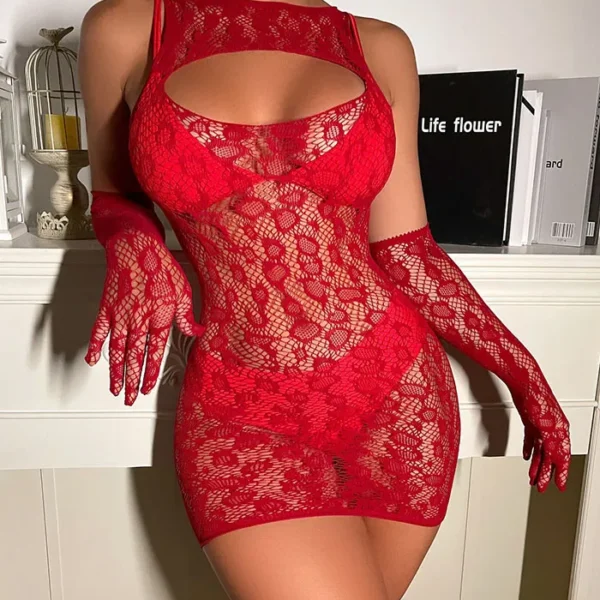 See-Through Bodycon Lingerie with Gloves – Free Size – Buy in Portmore Mall