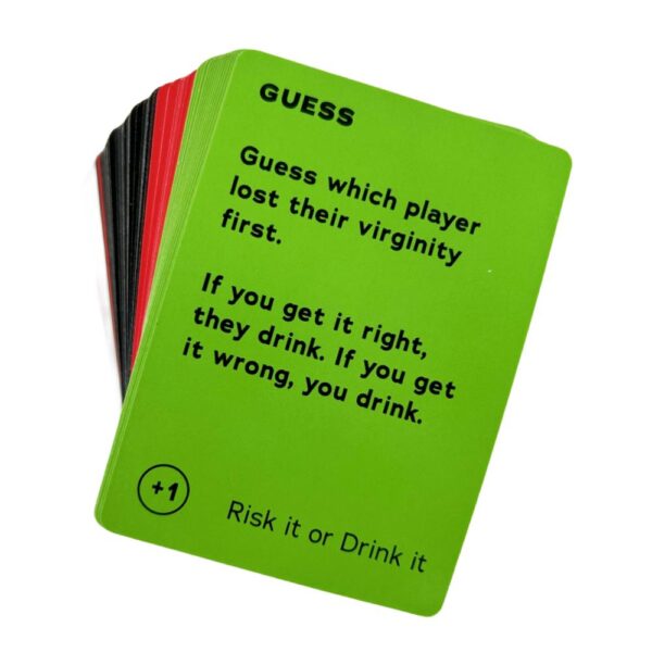 "Unleash laughter with Risk It or Drink It