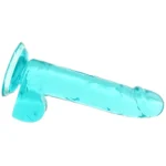 Size Queen 6 Inch Jelly Dildo in Teal - Image 3