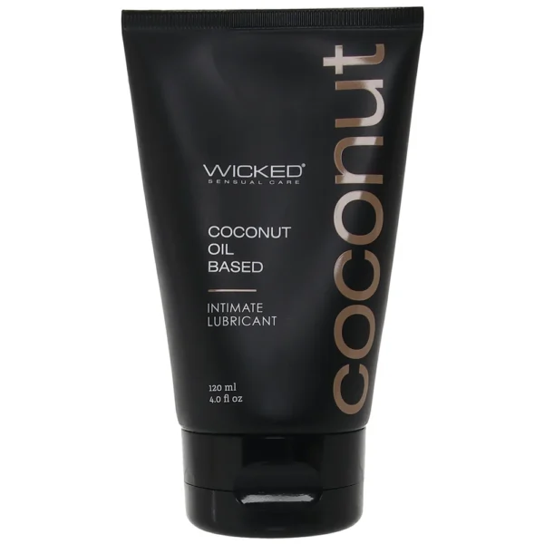 Front view of Wicked Coconut Oil Based Lube in a jar