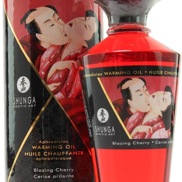 Aphrodisiac Warming Oil 3.5oz in Blazing Cherry