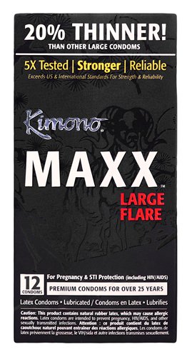Kimono - Maxx Large Flare Condoms - 12 Pack