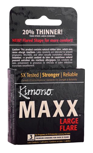 Kimono - Maxx Large Flare Condoms - 3 Pack