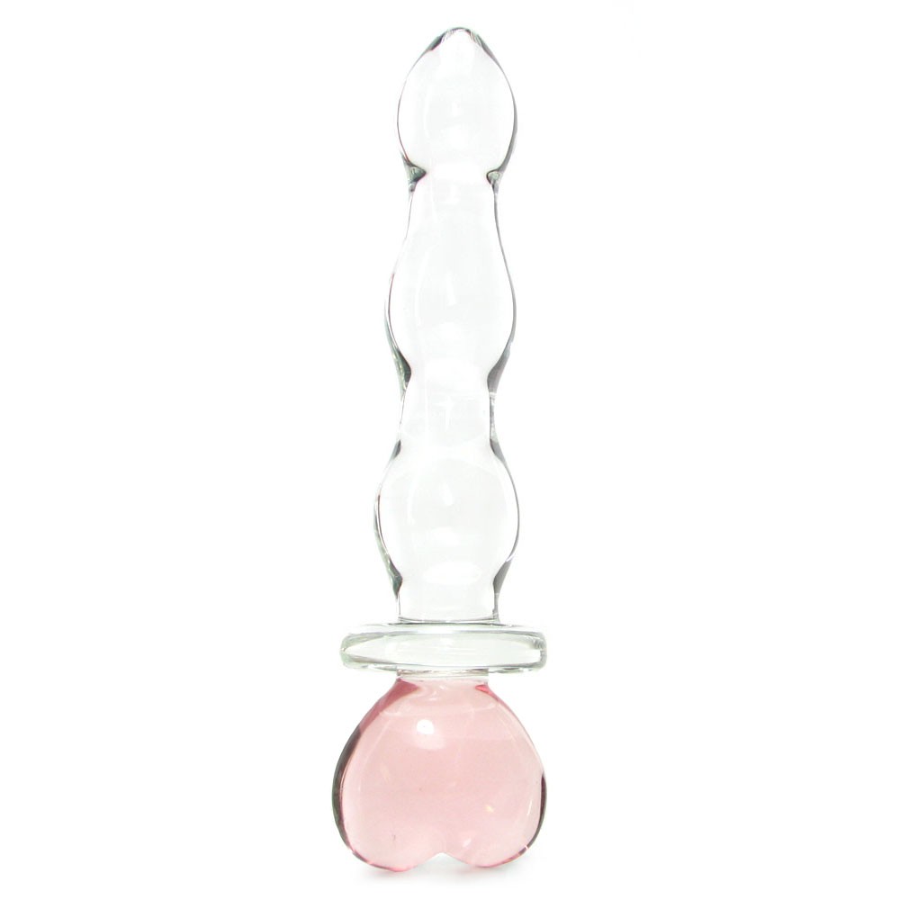 "Heart of Glass Dildo – Ripple-Textured Glass Massager