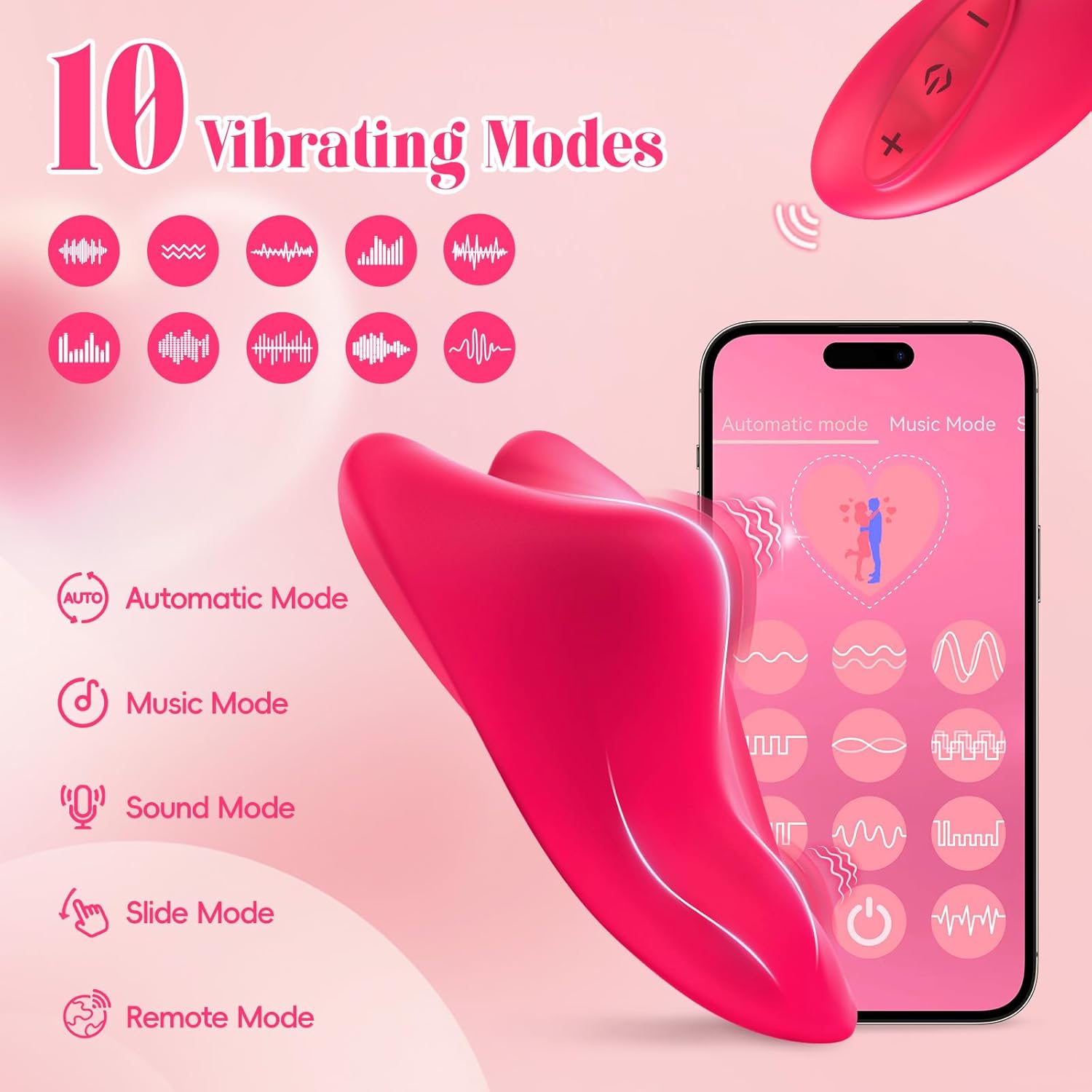 "Remote Control Vibrator for Couples in elegant rose shape