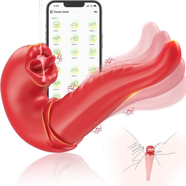 Rose Bliss 10-Mode Tongue Licking Vibrator - A premium silicone sex toy designed for dual stimulation