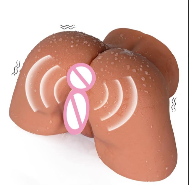 Silicone wellness product with contoured form and vibration indicators shown for demonstration.