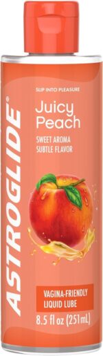 Astroglide Juicy Peach lube bottle - front