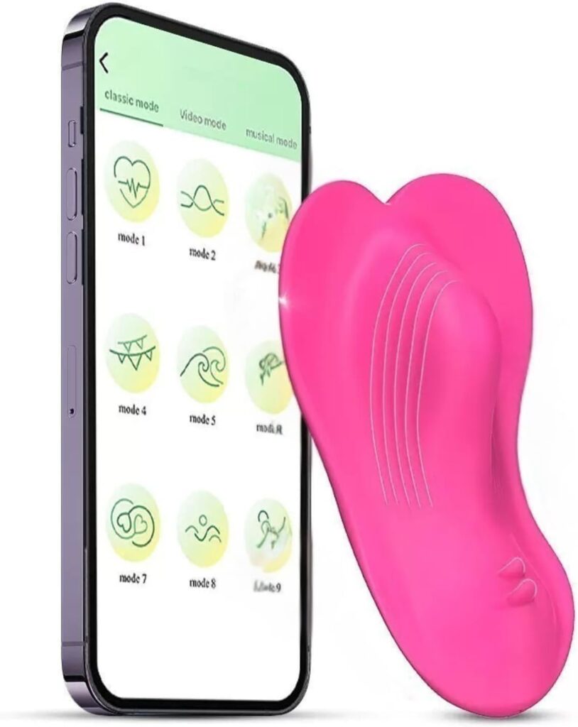 Pink app-controlled wearable panty vibrator with phone app, available in Jamaica