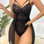 Plus Size Lace Lingerie Jamaica black lace bodysuit babydoll 2XL