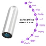 Compact Bullet Vibrator Jamaica showing 10 vibration modes chart with purple wave patterns – Aura Viibe Jamaica
