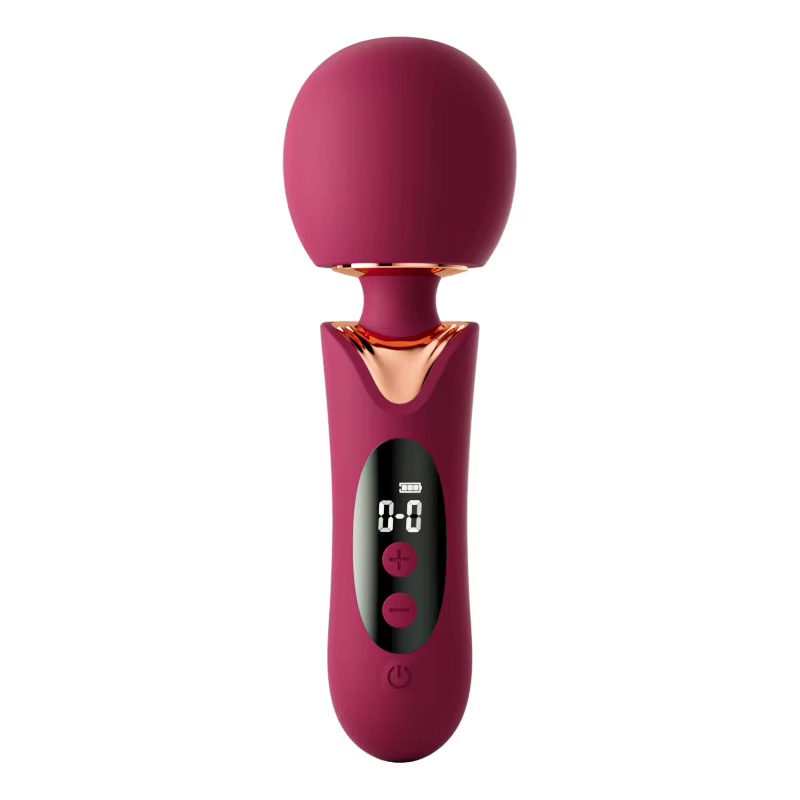 Big Head Wand Vibrator Jamaica rose red LCD wand