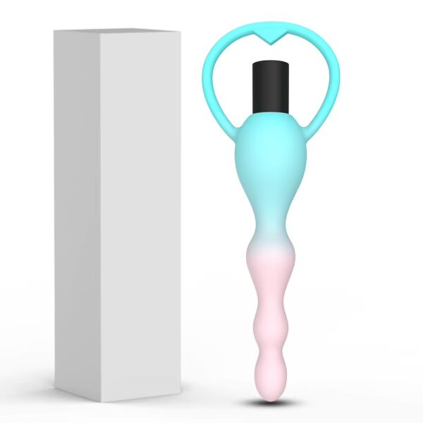 Vibrating anal beads with safety pull ring and box - Aura Viibe Jamaica