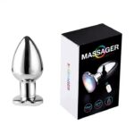 Metal LED anal plug with heart base and box - Aura Viibe Jamaica