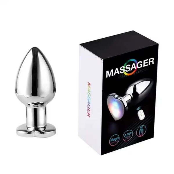 Metal LED anal plug with heart base and box - Aura Viibe Jamaica