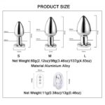 LED anal plug size chart for medium and large with remote - Aura Viibe Jamaica