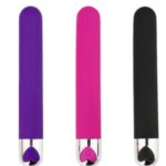 Rechargeable bullet vibrator in purple pink and black
