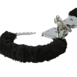 Black furry hand cuffs - view 2