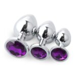 Stainless steel anal plug set with jewels Jamaica
